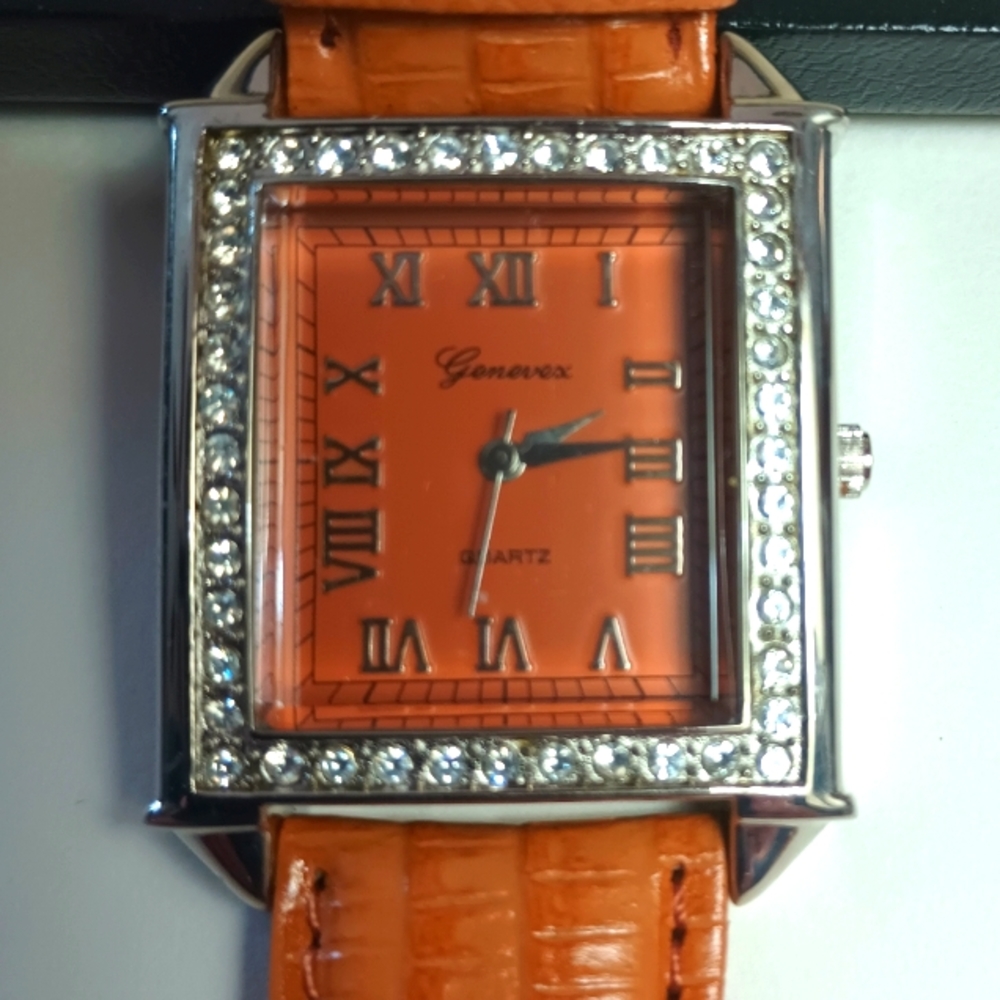 Genevex Tan Leather Wrist Watch